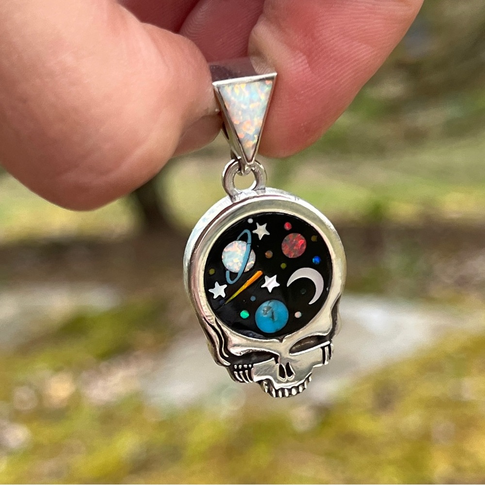 David freeland jr gemstone inlay- Grateful Dead outerspace pendant - Picture 1 of 5
